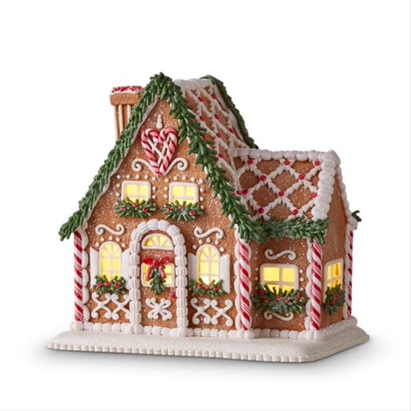Gingerbread Lighted House With Chimney