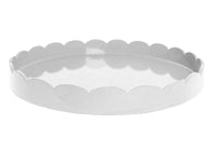 16" Round Scalloped Tray | White