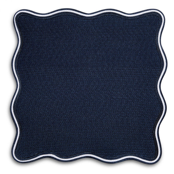 Linen Braid Piped Bermuda Placemat | Navy