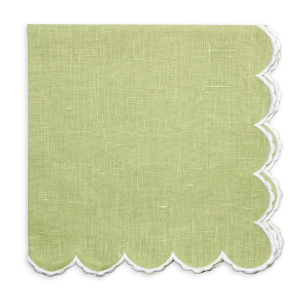 Petal Scallop Embroidered Edge Napkin | Kiwi