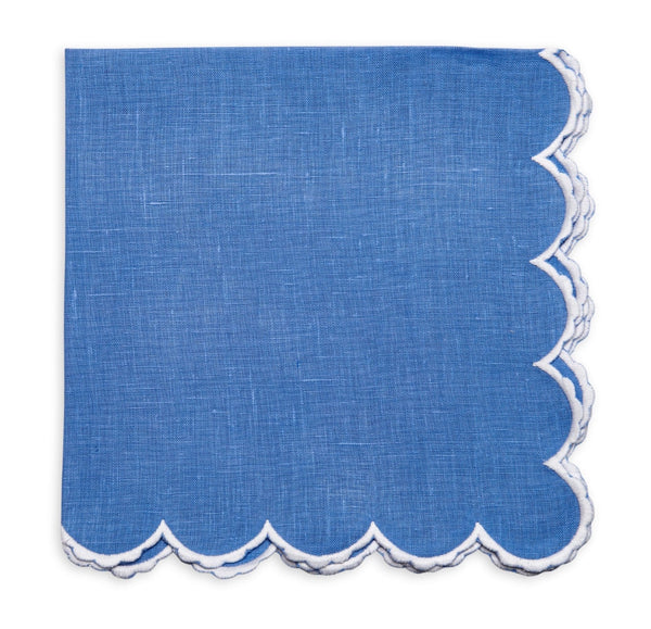 Petal Scallop Embroidered Napkin | Ocean