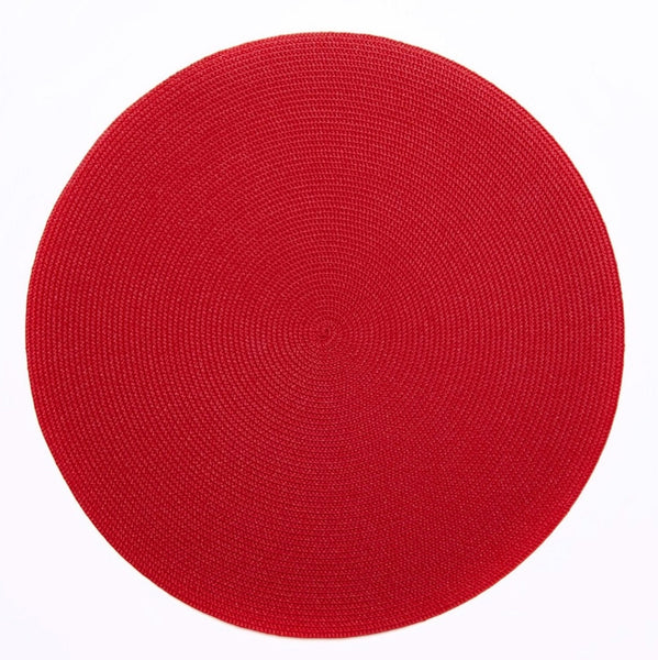 Linen Braid Looped Edge Placemat | Holiday Red