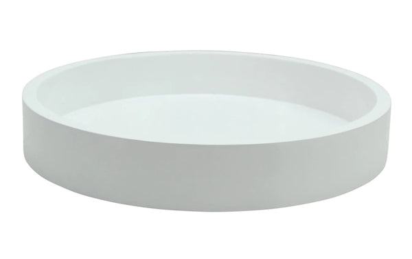 Small Straight Sided Round Tray | White