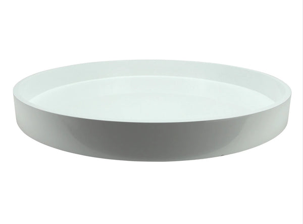 20" Round Lacquer Tray | White