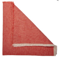 Washed Fringe Edge Napkin | Coral