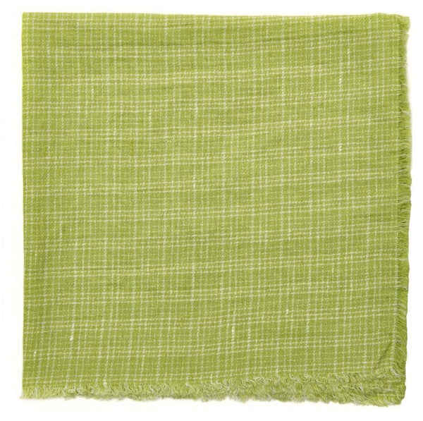 Washed Plaid Fringe Napkin | Celadon