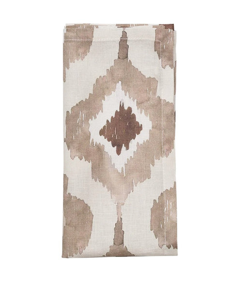 Watercolor Ikat Napkin | Taupe