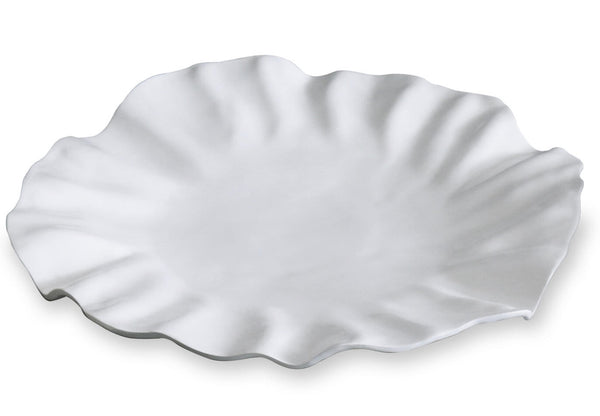 Vida Bloom Large Round Platter | White