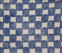 9" Veg Bowl With Handles | Checker Cobalt