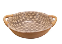 9" Veg Bowl With Handles | Checker Charcoal