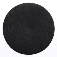 Linen Braid 15" Round Placemat | Black