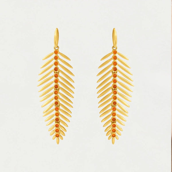 Palma Statement Earrings | Orange Onyx