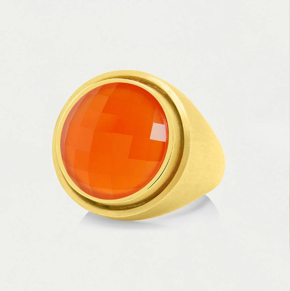 Signet Ring Orange Onyx | Size 7