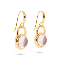 Blandine Circle Drop Earrings | Clear Quartz
