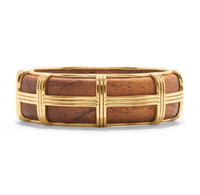 Gaia Hinged Bangle Gold/Teak | M/L