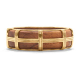 Gaia Hinged Bangle Gold/Teak | M/L