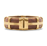 Gaia Hinged Bangle Gold/Teak | M/L