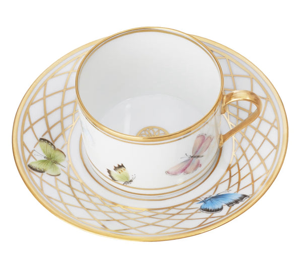 Filet A Papillons Tea Cup And Saucer