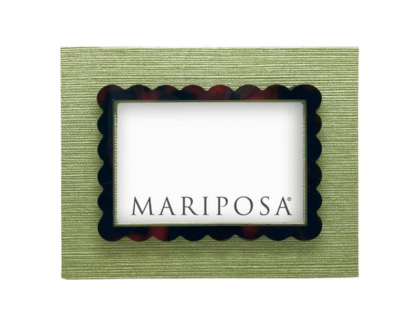 Palma Faux Grasscloth and Tortoise Frame | 4x6