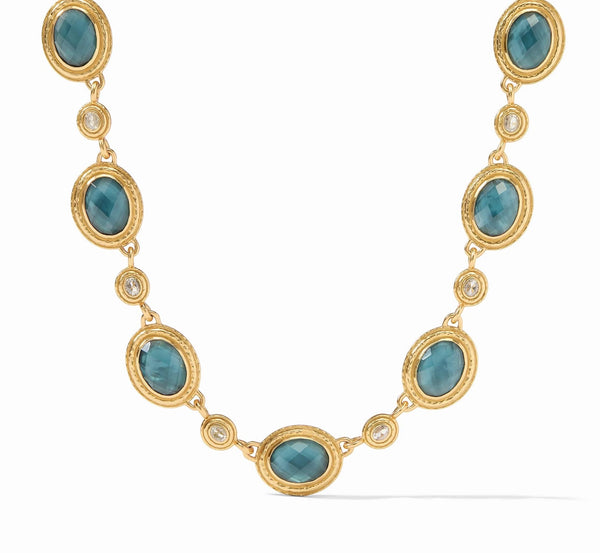 Tudor Stone Necklace | Iridescent Peacock Blue