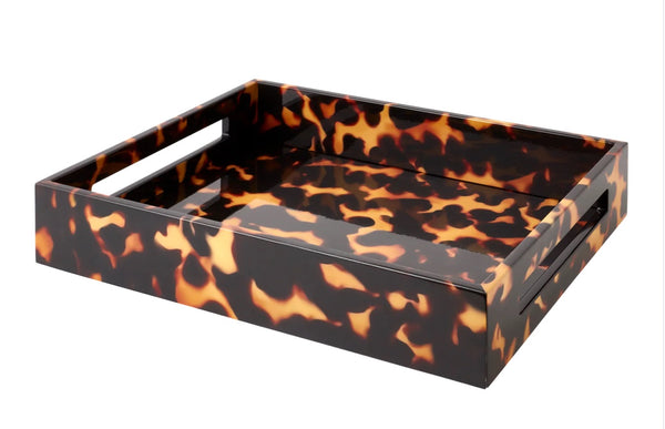 Faux Tortoiseshell Tray | 16"x14"