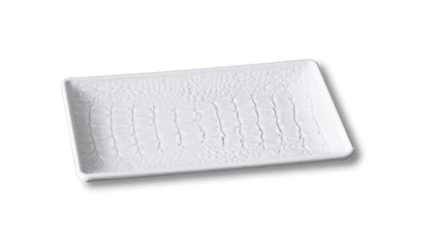 VIDA Croc Small Rectangular Tray | White