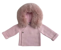 Knit Jacket with Removable Faux Fur Collar | 2T