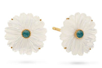 Mermaid Garden Flower Stud Earrings | MOP Ocean Jade