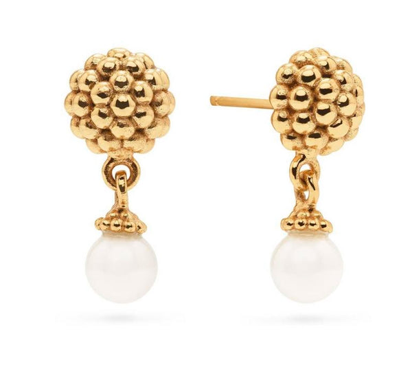 Berry Drop Stud Earrings | Pearl