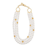 Berry & Bead Triple Strand Necklace | Pearl