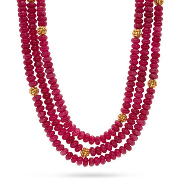 Berry & Bead Triple Strand Necklace | Peony Jade
