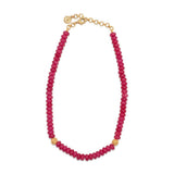 Berry Single Strand Necklace |Peony Jade