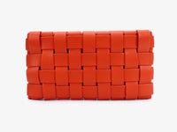 Lindy Woven Small Clutch | Orange