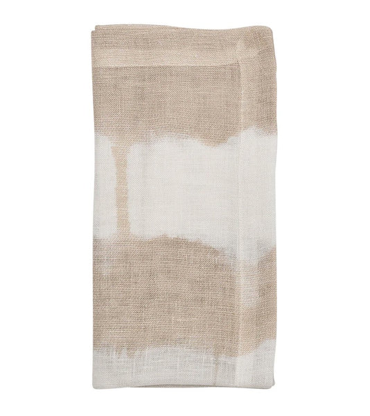 Watercolor Stripe Napkin | White & Natural