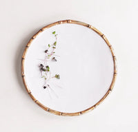 VIDA Bamboo 11" Dinner Plate | White and Natural