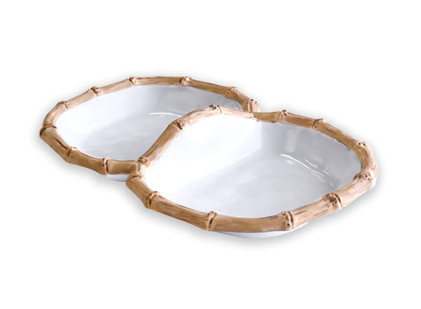 VIDA Bamboo Double Dip  | White and Natural