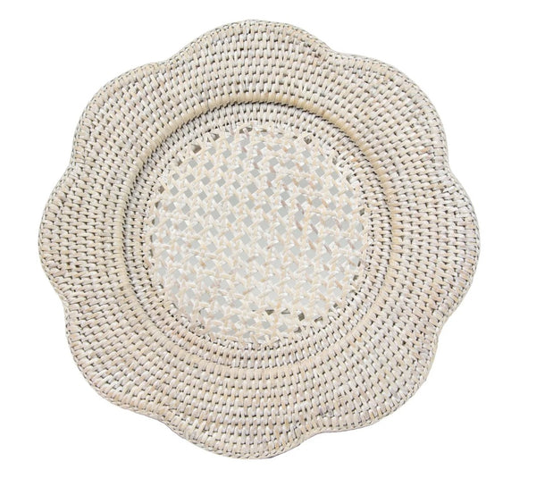 Scalloped Rattan Charger | Cream
