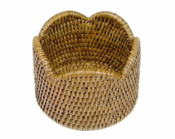 Rattan Scalloped Wine Coaster | Natural