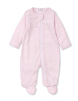 Stripes Zip Footie Pink | 0-3 Mo