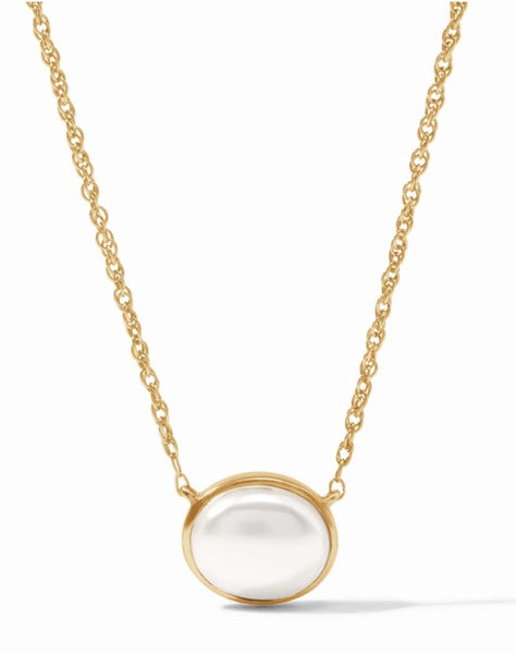 Nassau Solitaire Necklace | Pearl