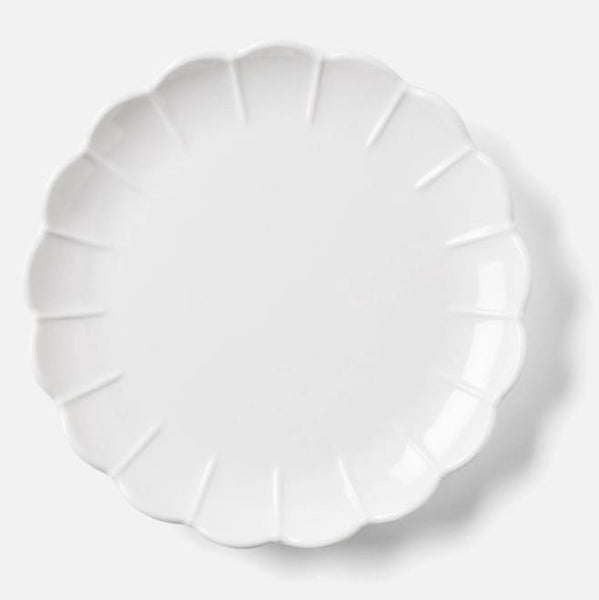 Iris Scallop Salad Plate | White