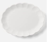 Iris Scallop Oval Platter Large | White