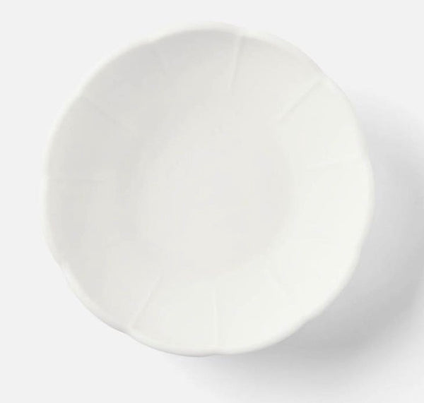 Iris Scallop Serving Bowl | White