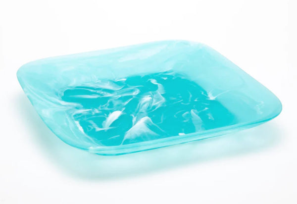 Square Tray Large | Aqua Swirl