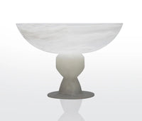 Footed Bowl Medium | White Swirl