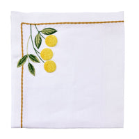 Fruit Blossom Embroidered Napkin | Lemon