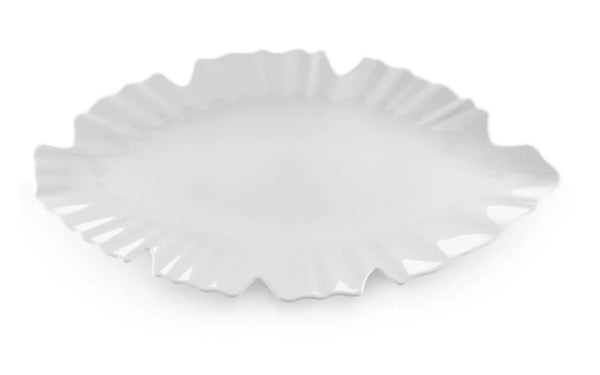 Zen Melamine Large Leaf Platter | White