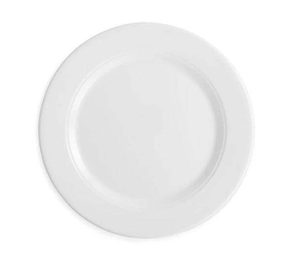 Diamond Melamine Round Salad Plate | White