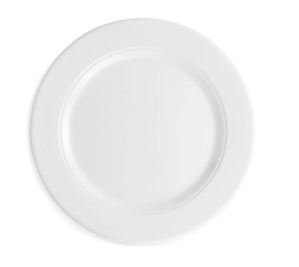 Diamond Melamine Round Dinner Plate | White