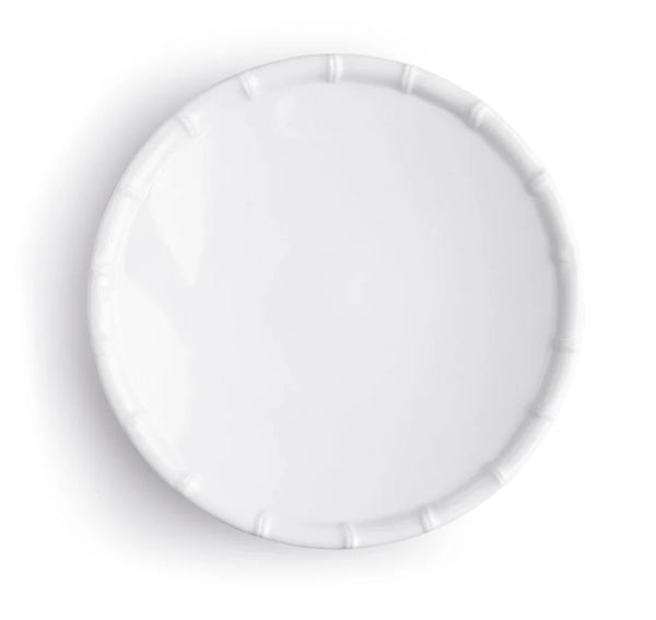 Zen Melamine Bamboo Salad Plate | White